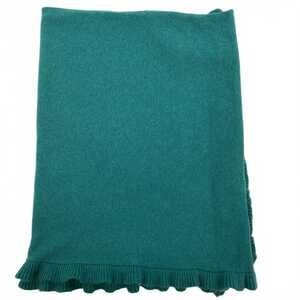 Kinross Green Cashmere Scarf | OS—Classic Ruffle